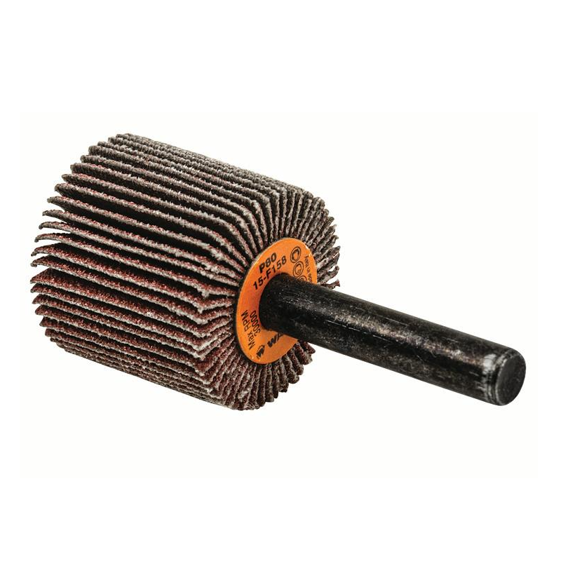 15F158 | COOLCUT™ Flap Wheel 1" x 1", 1/4" Arbor, 80 Grit, Cloth