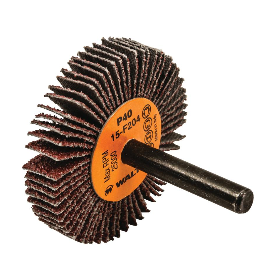 15F204 | COOLCUT™ Flap Wheel 2" x 3/8", 1/4" Arbor, 40 Grit, Cloth