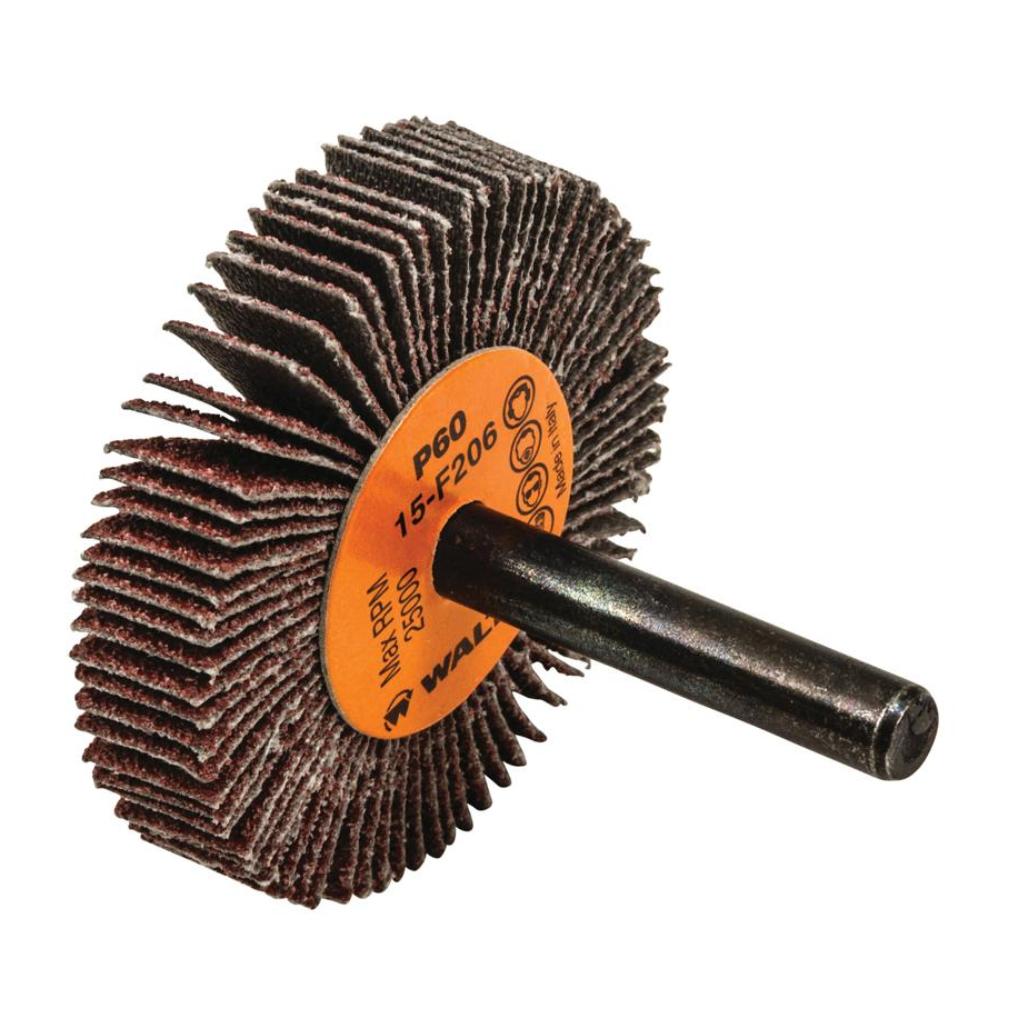 15F206 | COOLCUT™ Flap Wheel 2" x 3/8", 1/4" Arbor, 60 Grit, Cloth