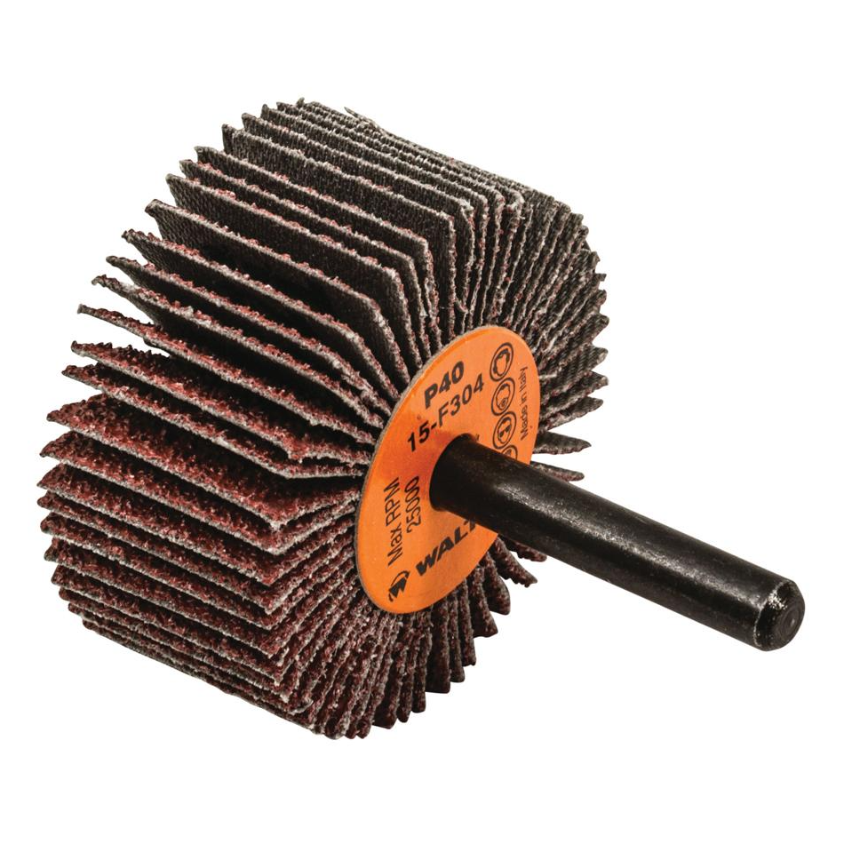 15F304 | COOLCUT™ Flap Wheel 2" x 1", 1/4" Arbor, 40 Grit, Cloth