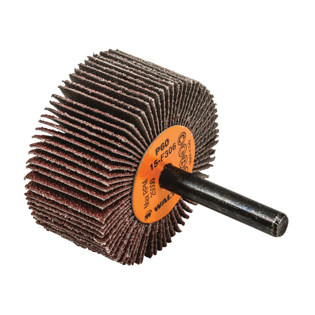 15F306 | COOLCUT™ Flap Wheel 2" x 1", 1/4" Arbor, 60 Grit, Cloth