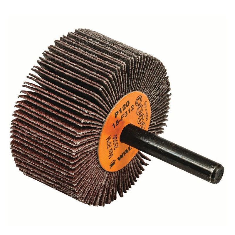 15F312 | COOLCUT™ Flap Wheel 2" x 1", 1/4" Arbor, 120 Grit, Cloth