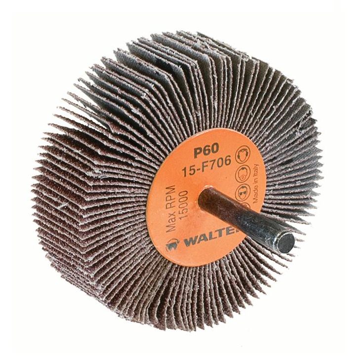 15F706 | COOLCUT™ Flap Wheel 3" x 1", 1/4" Arbor, 60 Grit, Cloth