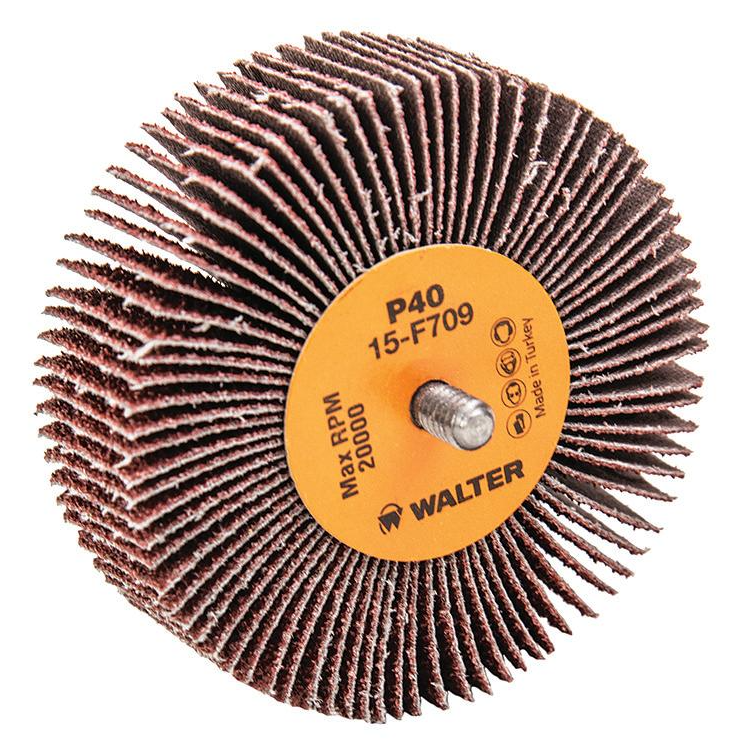 15F709 | COOLCUT™ Flap Wheel 3" x 1", 1/4"-20 Arbor, 40 Grit, Cloth