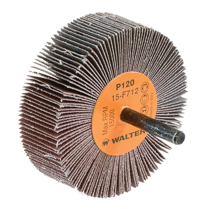 15F712 | COOLCUT™ Flap Wheel 3" x 1", 1/4" Arbor, 120 Grit, Cloth