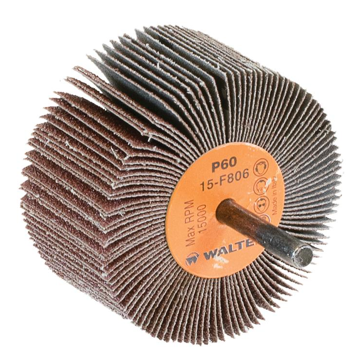 15F806 | COOLCUT™ Flap Wheel 3" x 1-1/2", 1/4" Arbor, 60 Grit, Cloth