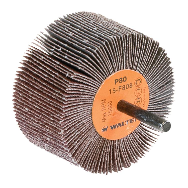 15F808 | COOLCUT™ Flap Wheel 3" x 1-1/2", 1/4" Arbor, 80 Grit, Cloth