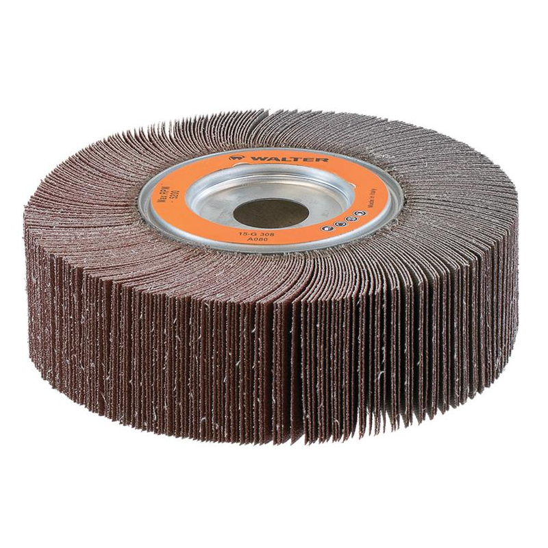 15G308 | COOLCUT™ Flap Wheel 6-1/2" x 2", 1/4" Arbor, 80 Grit, Cloth