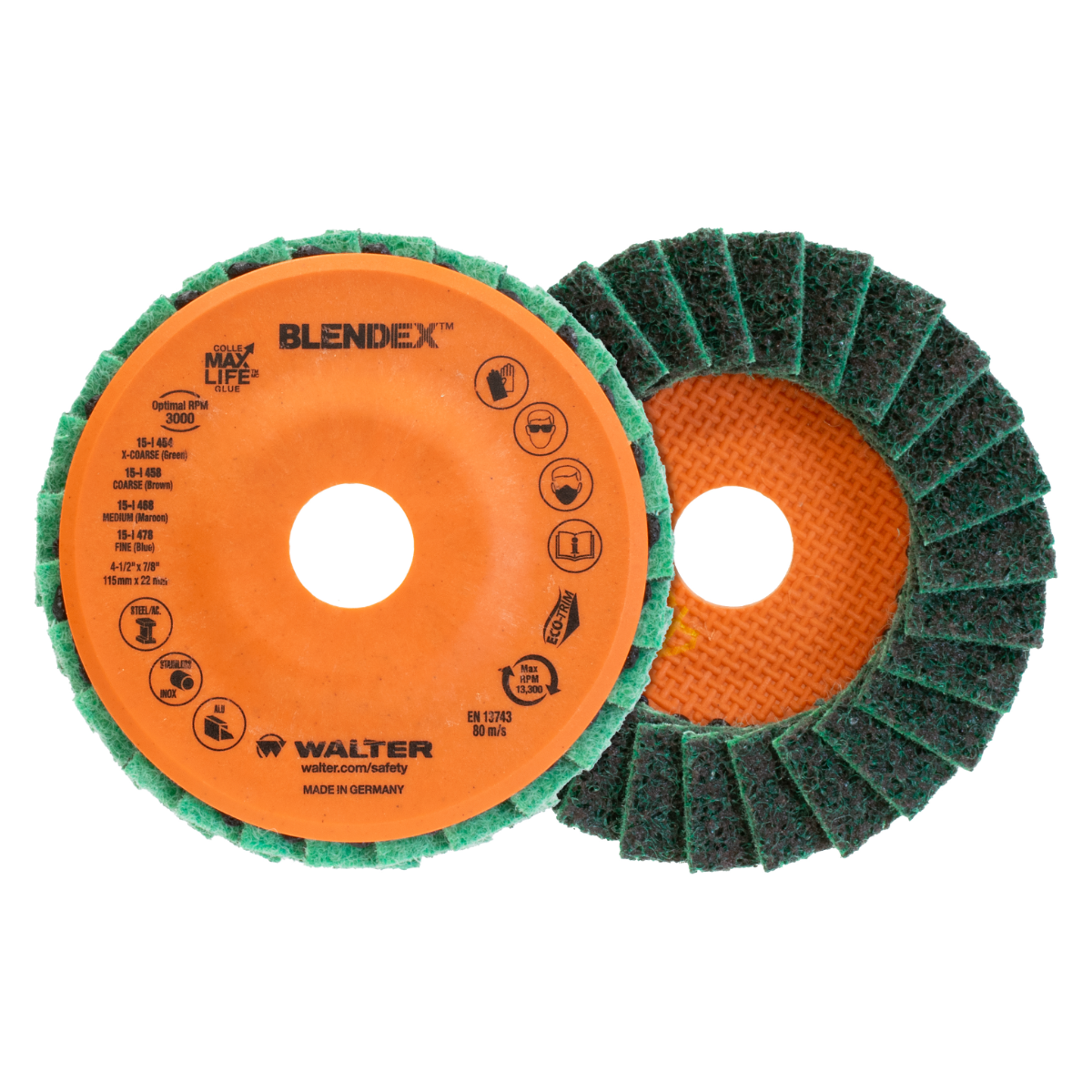 15I454 | BLENDEX™ Flap Disc 4-1/2", 7/8" Arbor, 40 Grit, Type 27