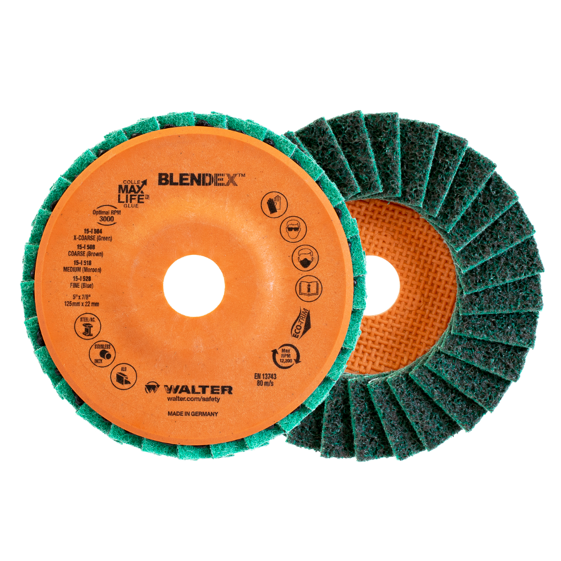 15I504 | BLENDEX™ Flap Disc 5", 7/8" Arbor, 40 Grit, Type 27