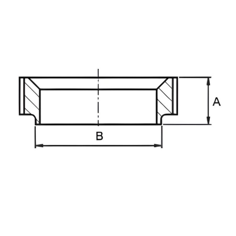 Bevel Seat 16A Plain Cap 4" - SS 316