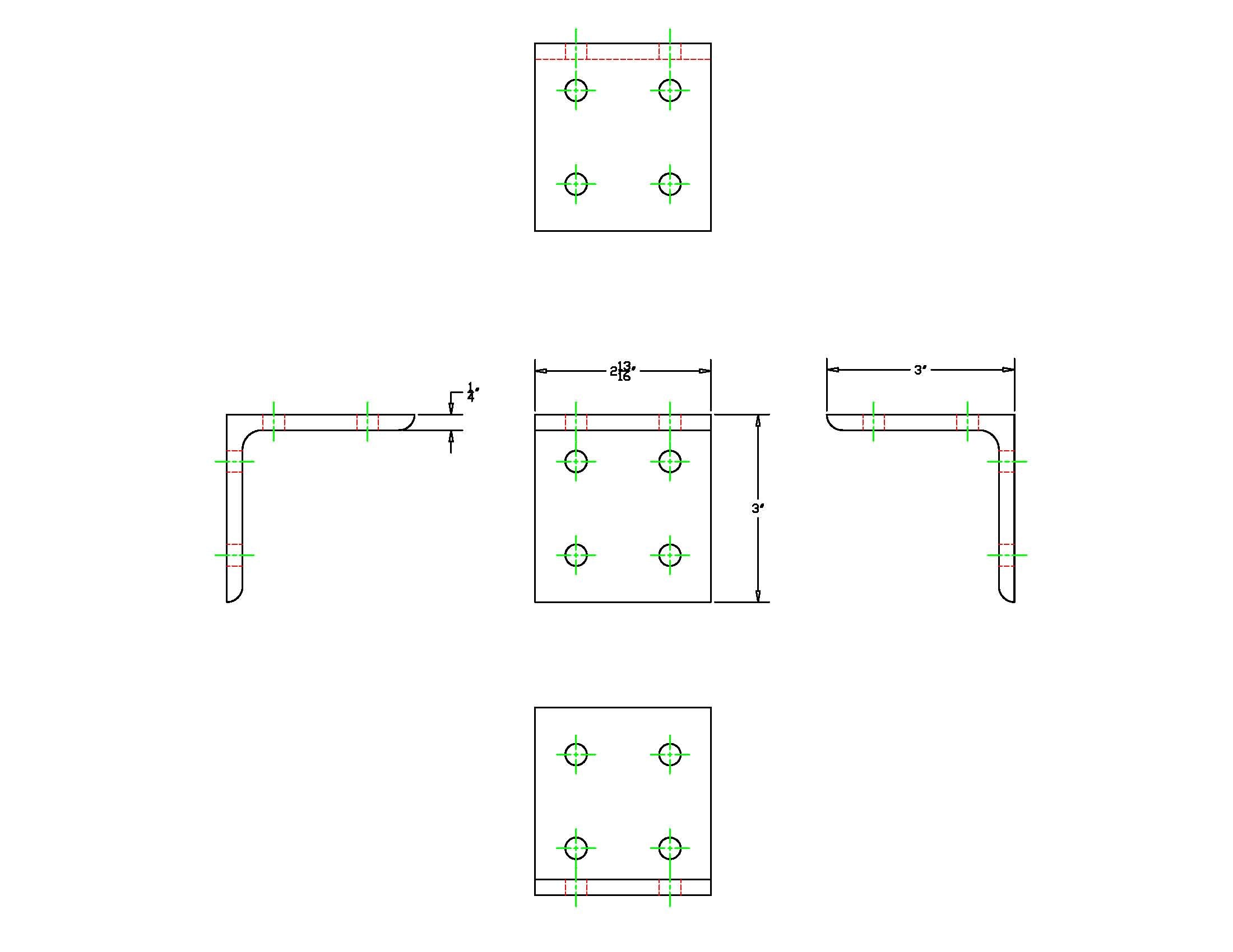 15 Series 8 Hole Vertical Inside Corner Bracket