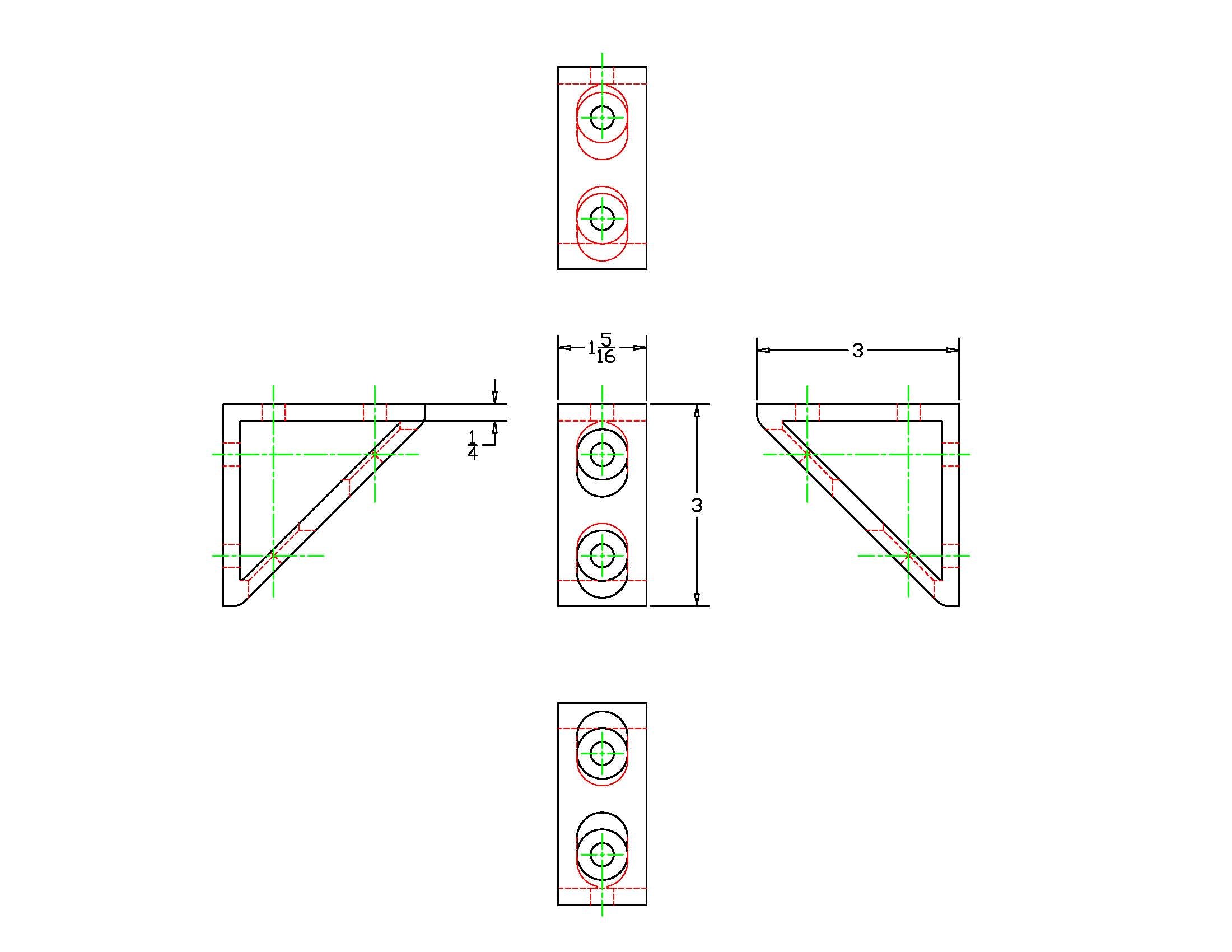 15 Series 4 Hole Horizontal Inside Corner Gusset