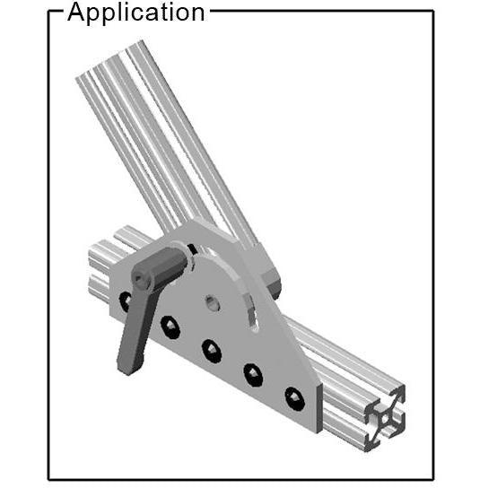 180 Degree Pivot Plate | 10 Series Aluminum Extrusion - Forces Inc