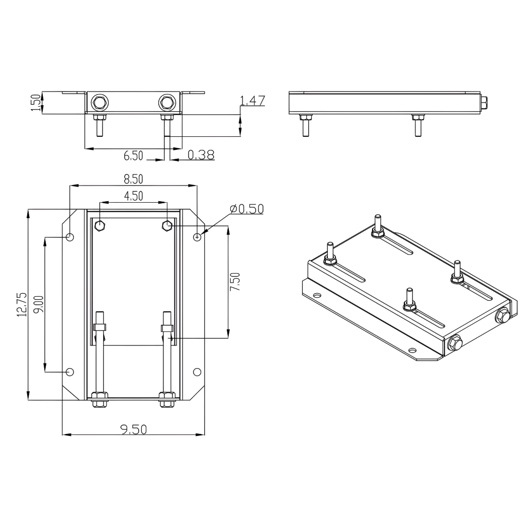 Motor Slide Base For Size 182T Frame