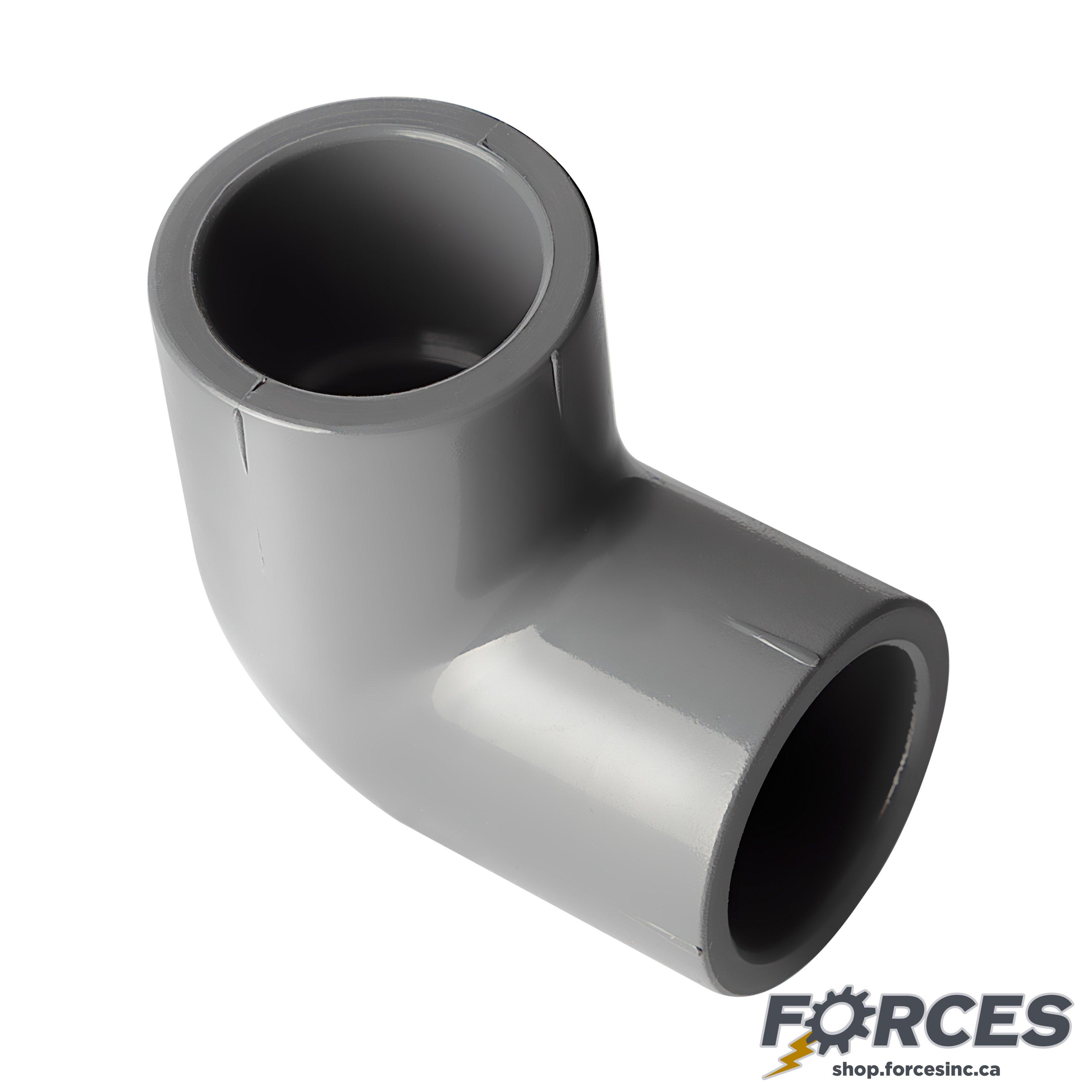 2-1/2" 90° Elbow (Socket) Sch 80 - PVC Grey | 806025 - Forces Inc