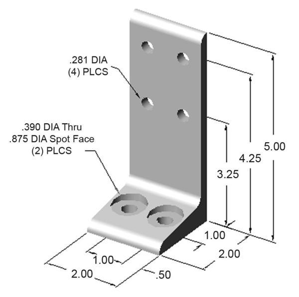 2" Economy Floor Mount Feet for 10 Series Aluminum Extrusion - Forces Inc