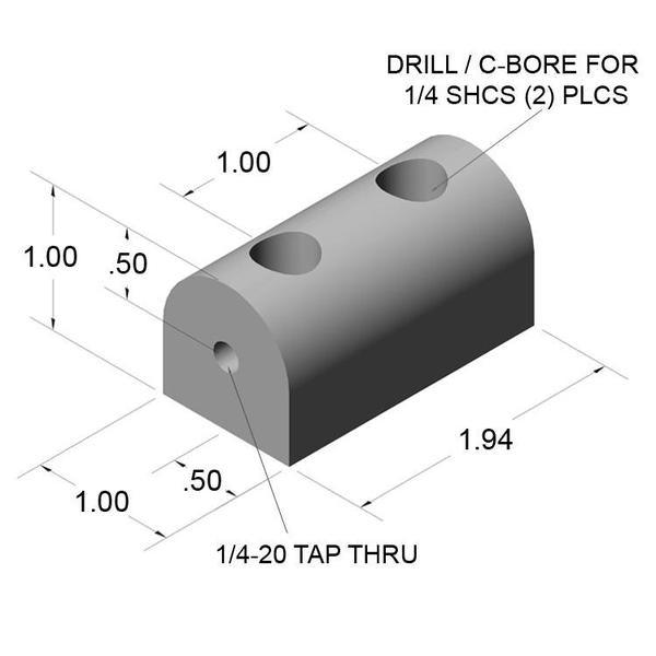 2" Pivot Nub for Dynamic Pivots | 10 Series Aluminum T-Slot - Forces Inc