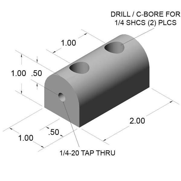 2" Pivot Nub for Static Pivots | 10 Series Aluminum T-Slot - Forces Inc