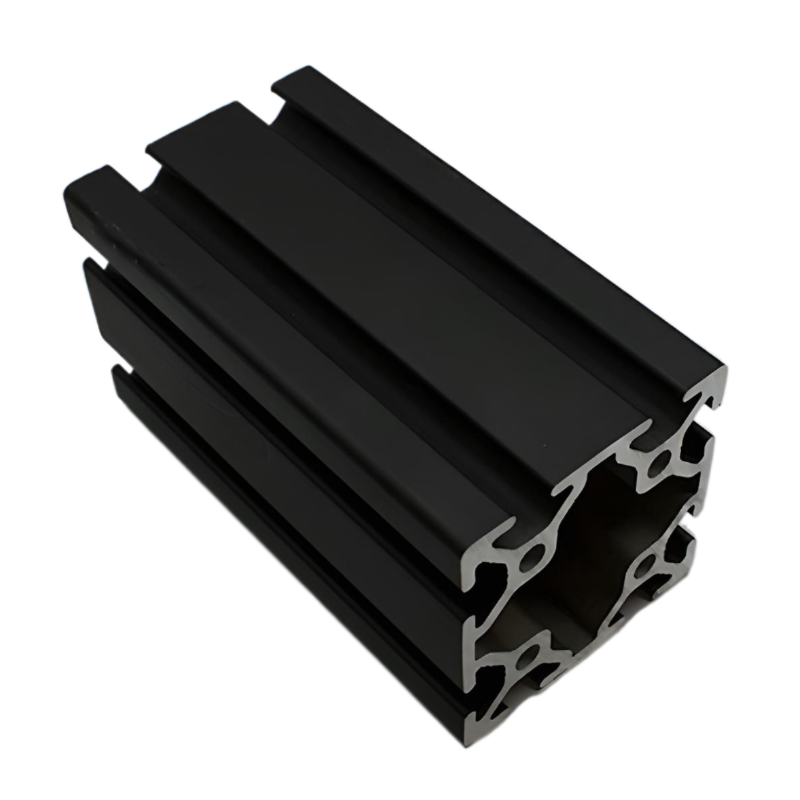2" x 2" Black Smooth T-Slotted Aluminum Extrusion
