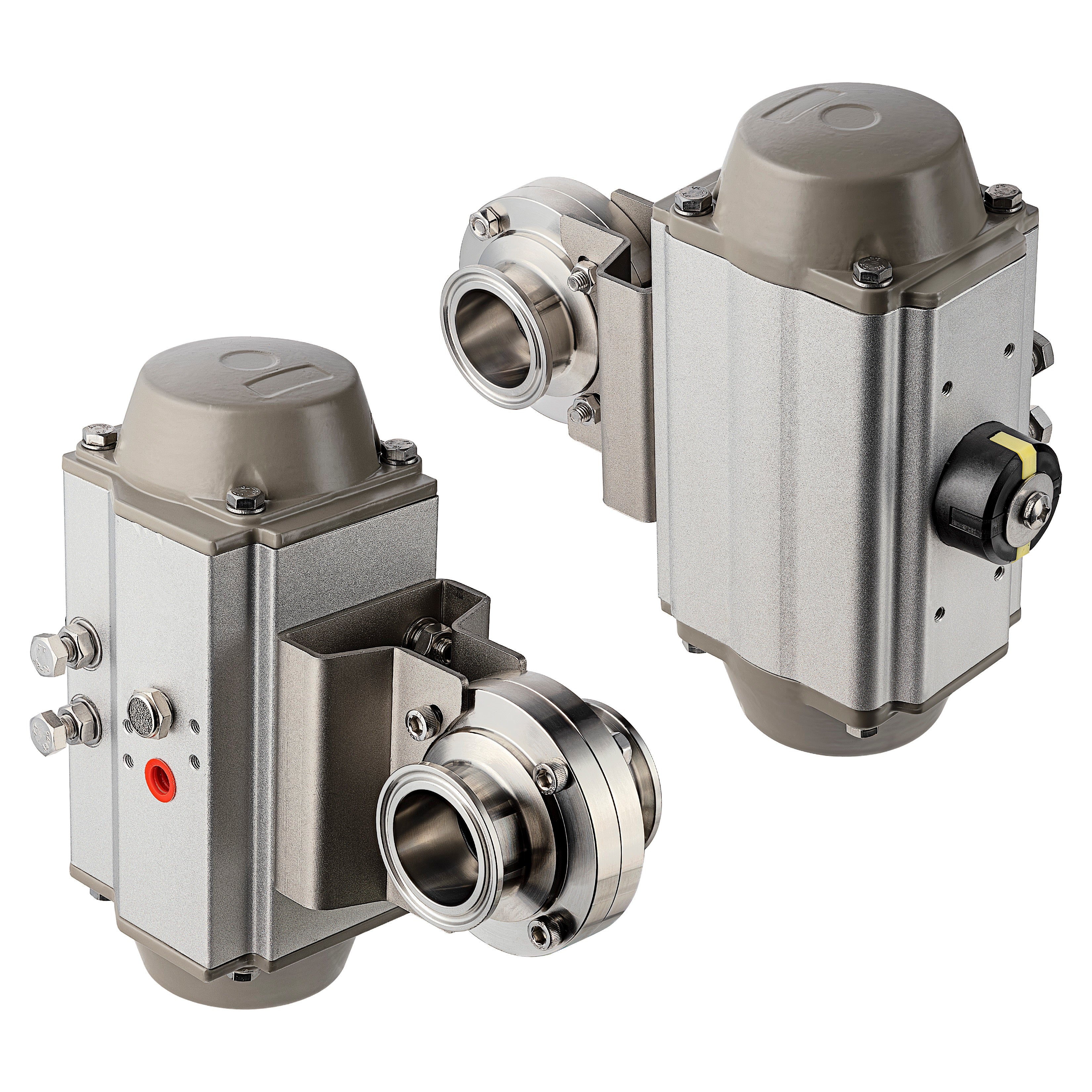 Tri-Clamp Butterfly Valve W/ Double Action Pneumatic Actuator - Aluminum