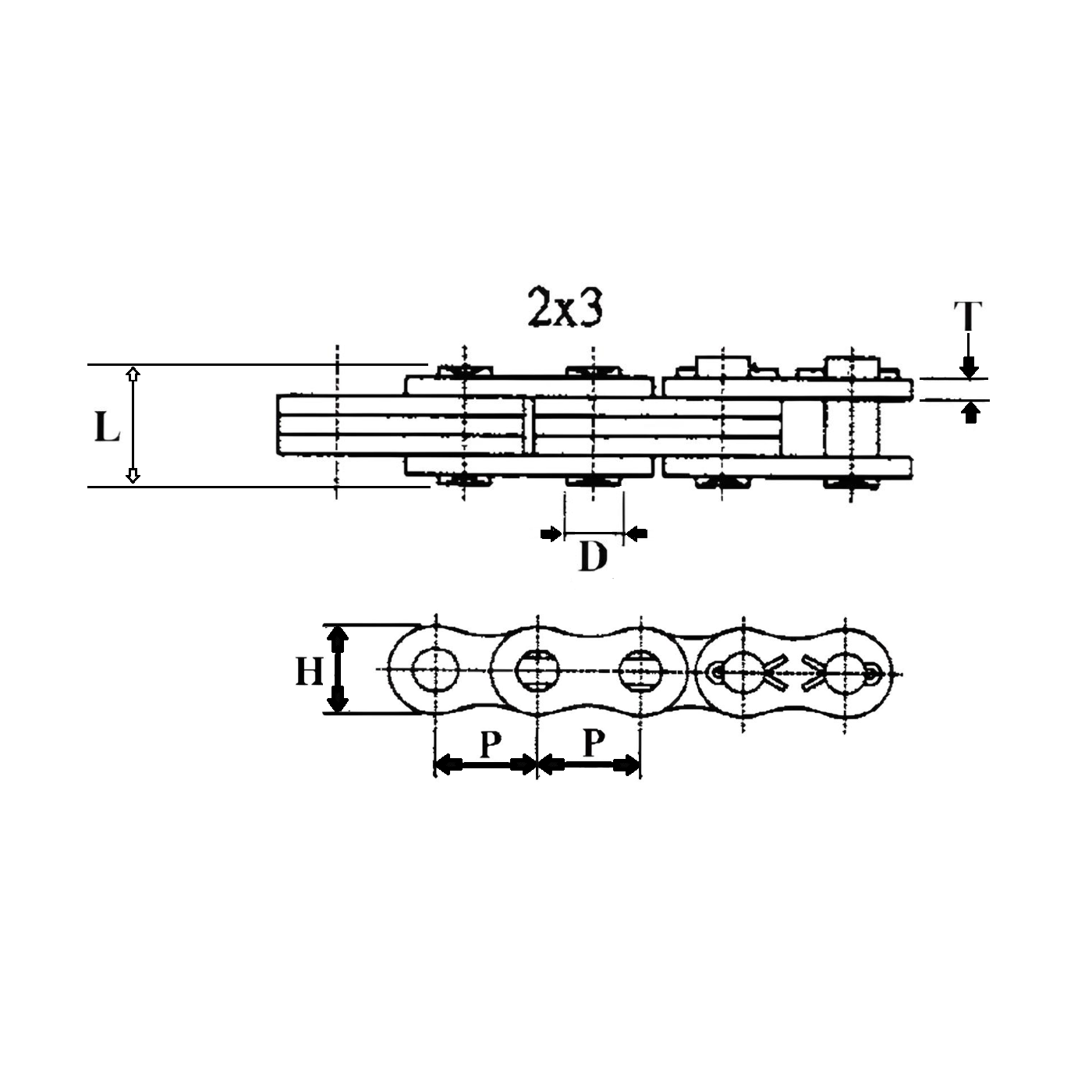 BL823 | Leaf Chain 2 x 3 Lacing 1" Pitch - 10ft Box