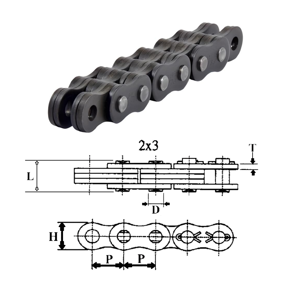 BL623 | Leaf Chain 2 x 3 Lacing 0.75" Pitch - 10ft Box