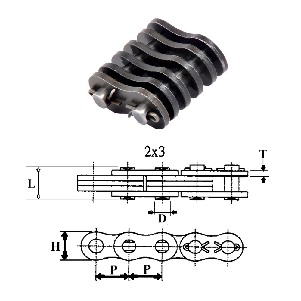 BL623 | Leaf Chain Link 2 x 3 Lacing 0.75" Pitch