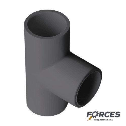 3" Tee (Socket) Sch 40 - PVC Grey | 401030 - Forces Inc