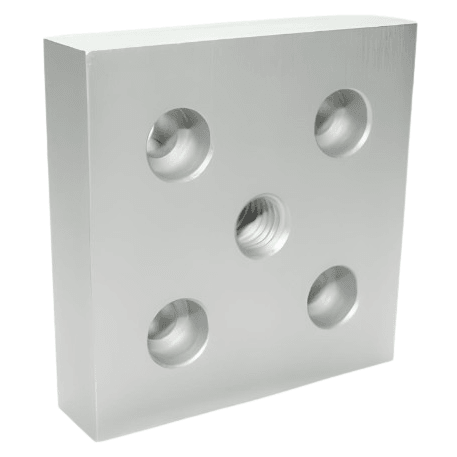 3" x 3" Base Plate Center Hole 3/4-10 | 15 Series T-Slot - Forces Inc