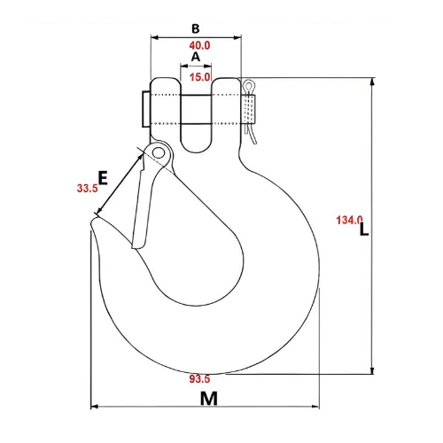 3/8" Clevis Slip Hook with Latch (5250 lbs) - Steel Gold Chromate
