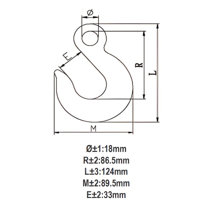 3/8" Eye Slip Hook (5250 lbs) - Steel Blue