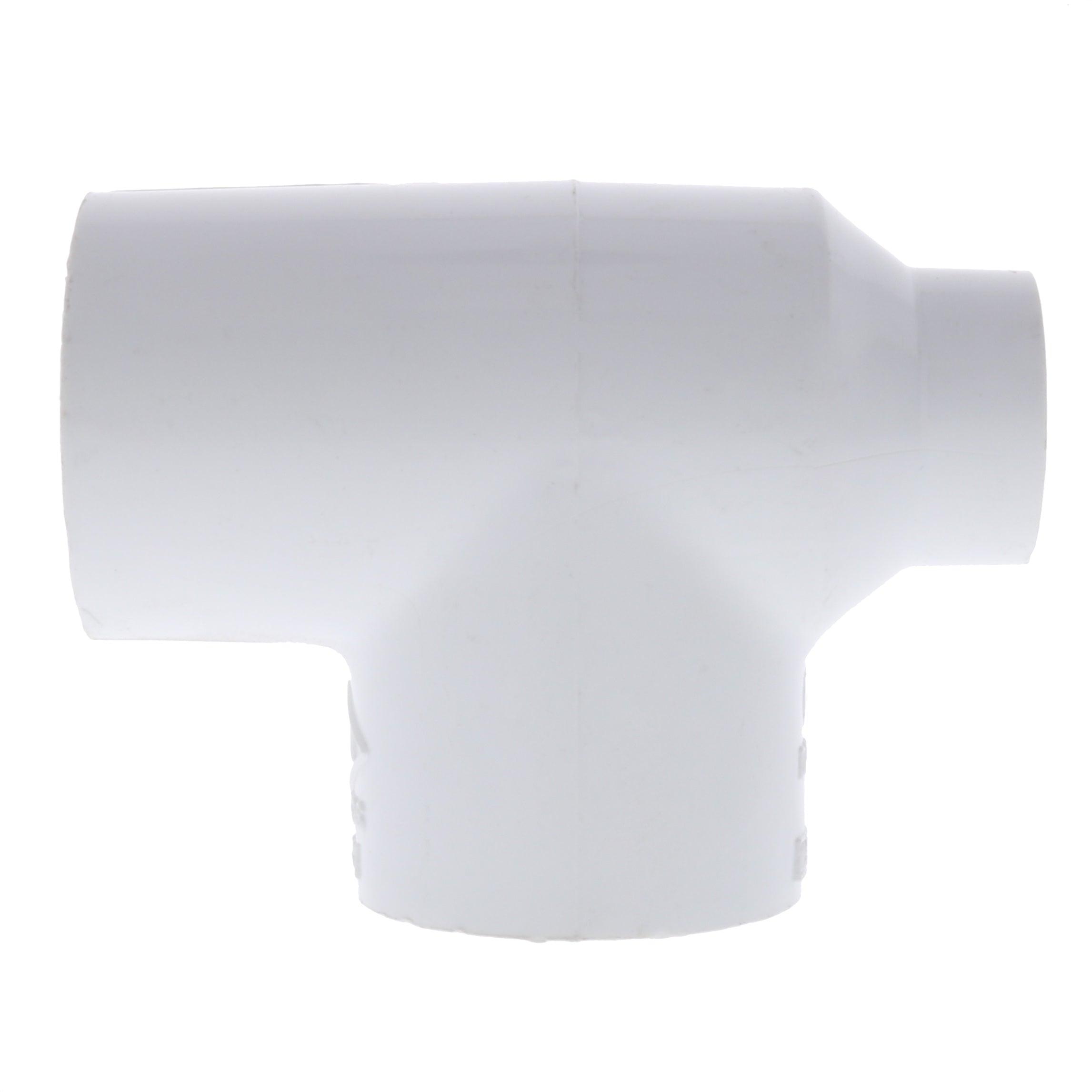 3/4" x 1/2" x 1/2" Tee (Slip x Red Slip x Red FPT) Sch 40 - PVC white | 402094W - Forces Inc