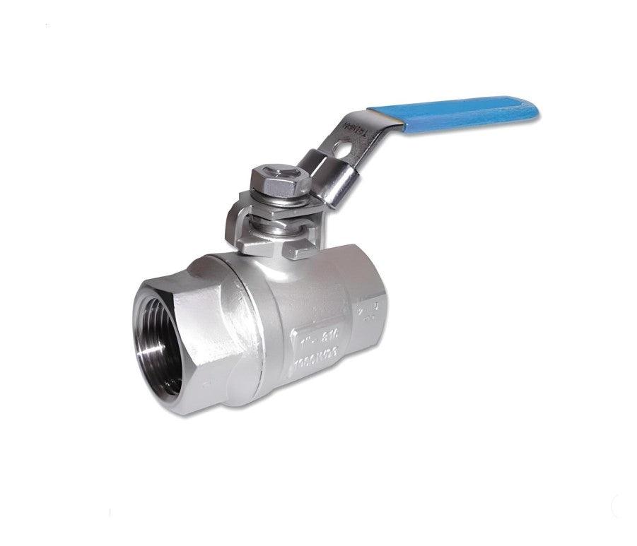 1/4" FNPT Ball Valve 2 Piece 1000 WOG Stainless Steel 316 - Forces Inc