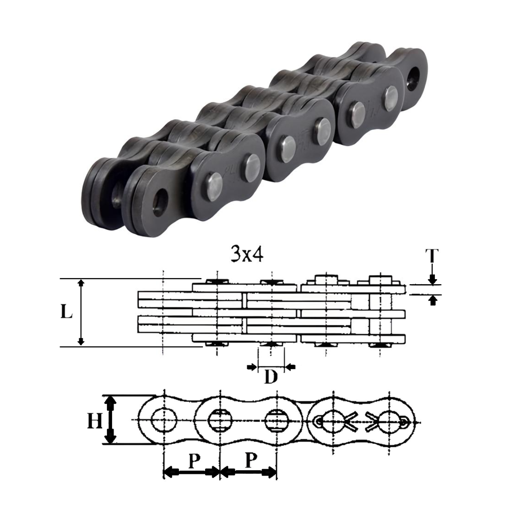 BL1034 | Leaf Chain 3 x 4 Lacing 1.25" Pitch - 10ft Box