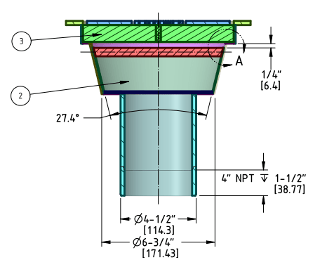 4" Heavy Duty Round Floor Drain NPT (M) - SS304 - Forces Inc