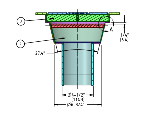 4" Heavy Duty Square Floor Drain NPT (M) - SS304 - Forces Inc