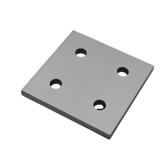 4 Hole Joining Plate 2" x 2" x 3/16" | 10 Series Aluminum T-Slot - Forces Inc