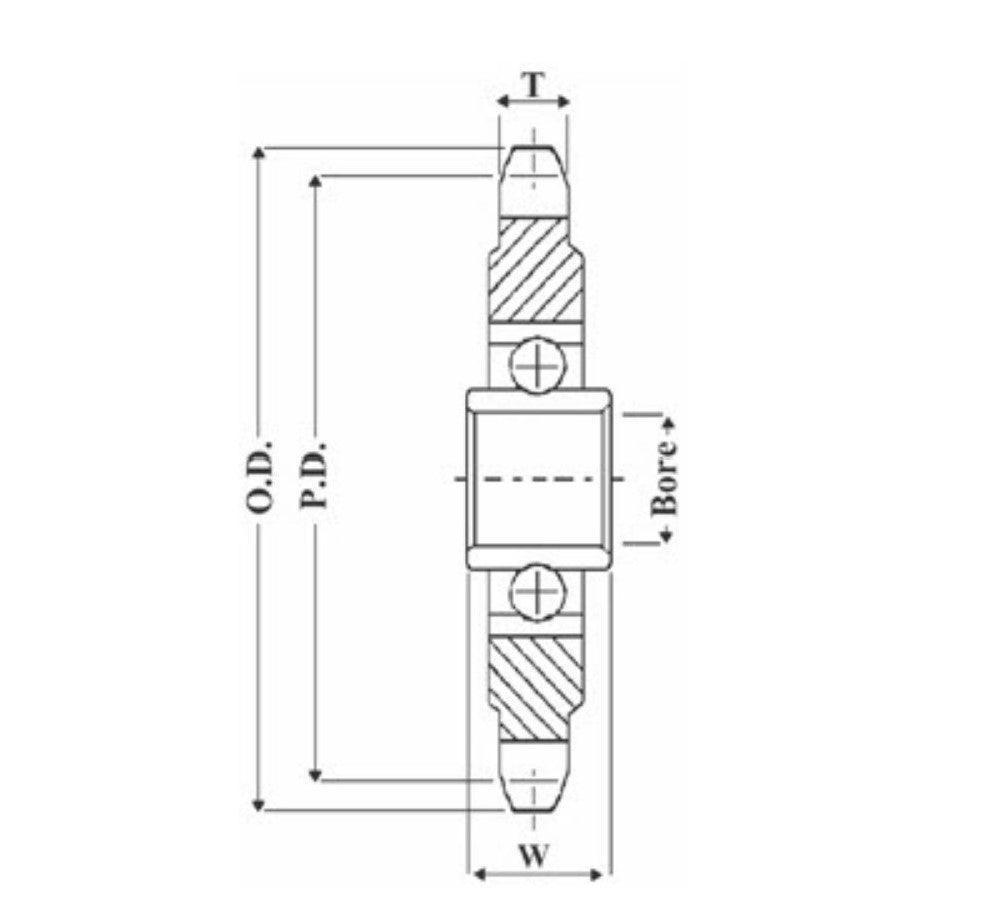 #40 Chain Idler Sprocket | 17 teeth | Bore 5/8" - Forces Inc