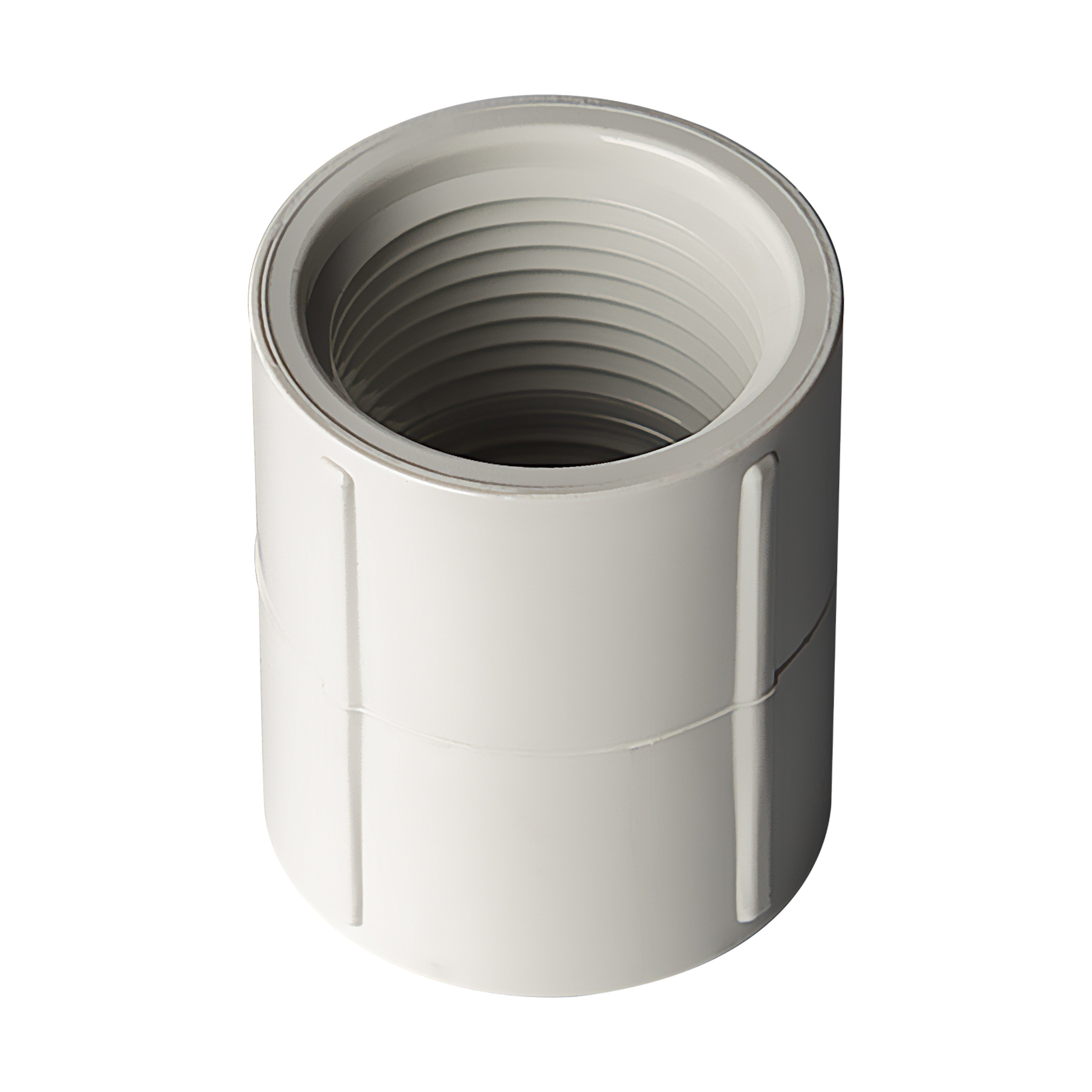 Pvc Coupling One Is Threaded PVC Coupling (Threaded ) Sch 40 - White