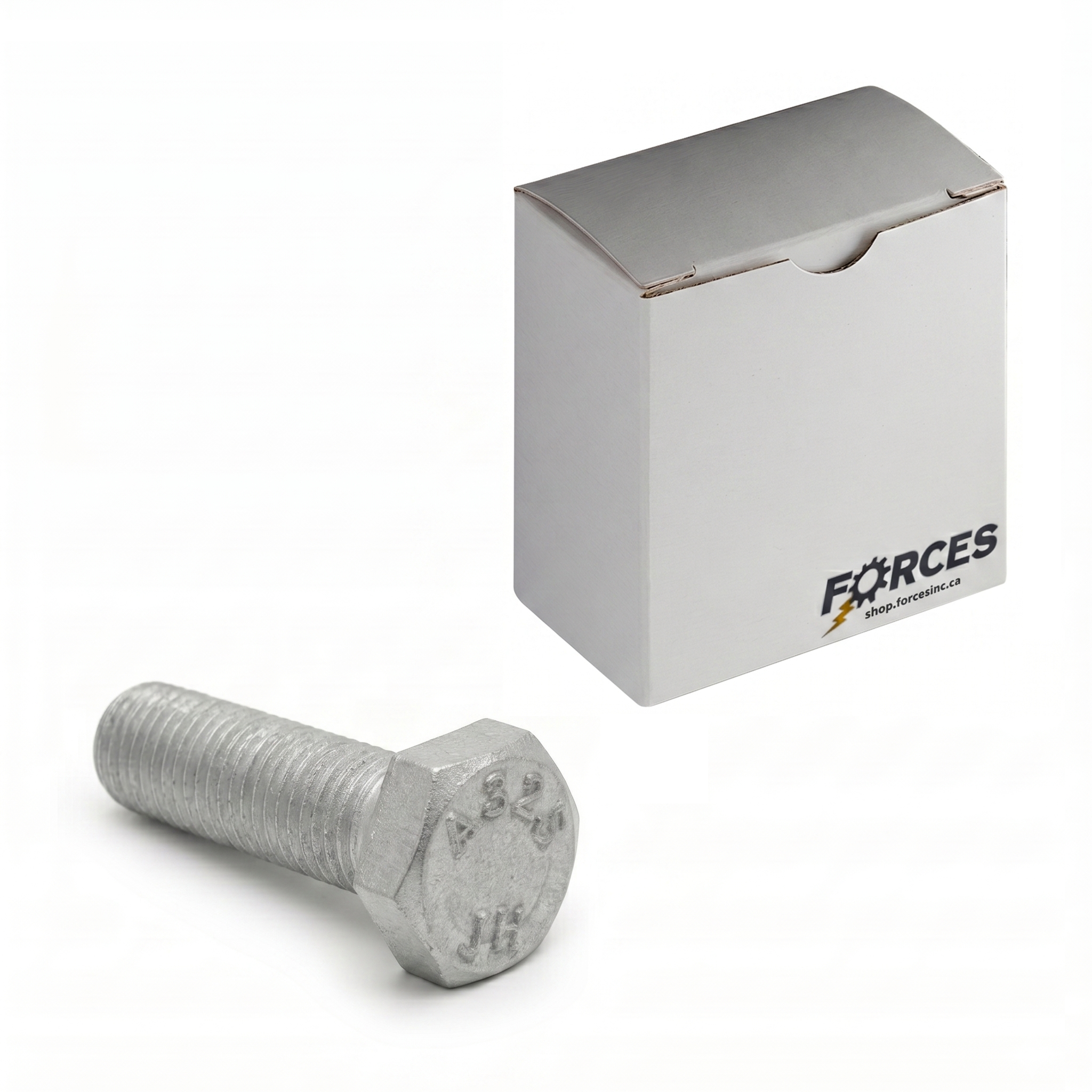 A325 Type 1 Hvy Hex Structural Bolt 1/2"-13 x 2" (FT) HDG