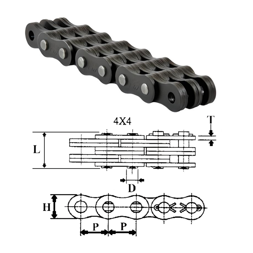 AL1044 | Leaf Chain 4 x 4 Lacing 1.25" Pitch - 10ft Box