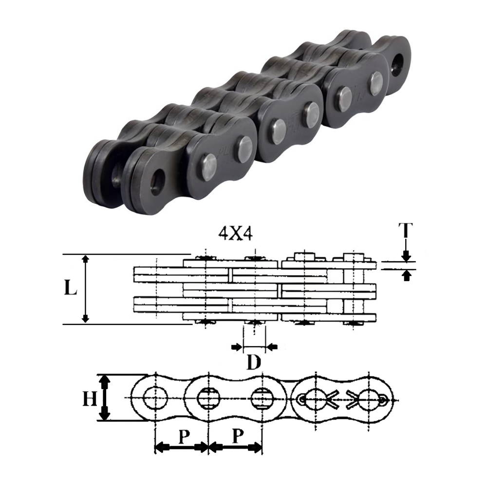 BL544 | Leaf Chain 4 x 4 Lacing 0.625" Pitch - 10ft Box