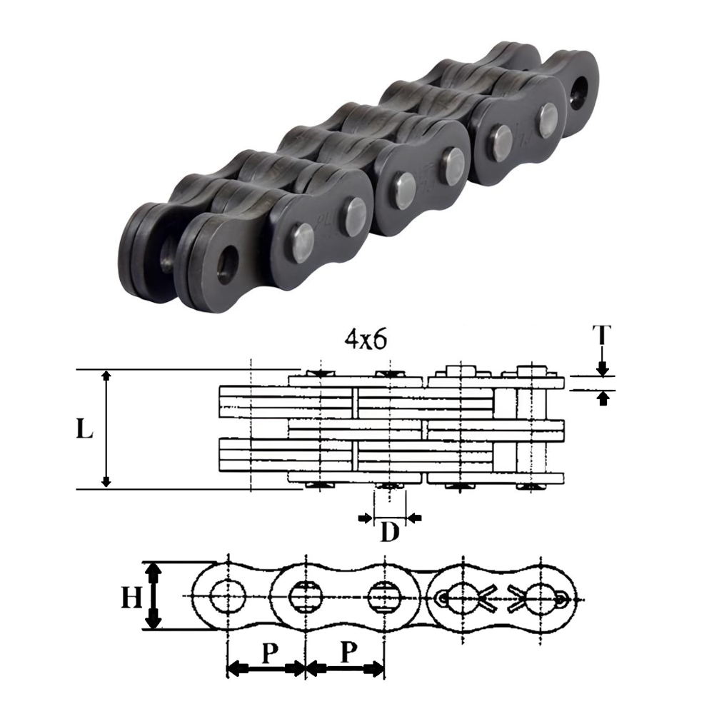 BL846 | Leaf Chain 4 x 6 Lacing 1" Pitch - 10ft Box