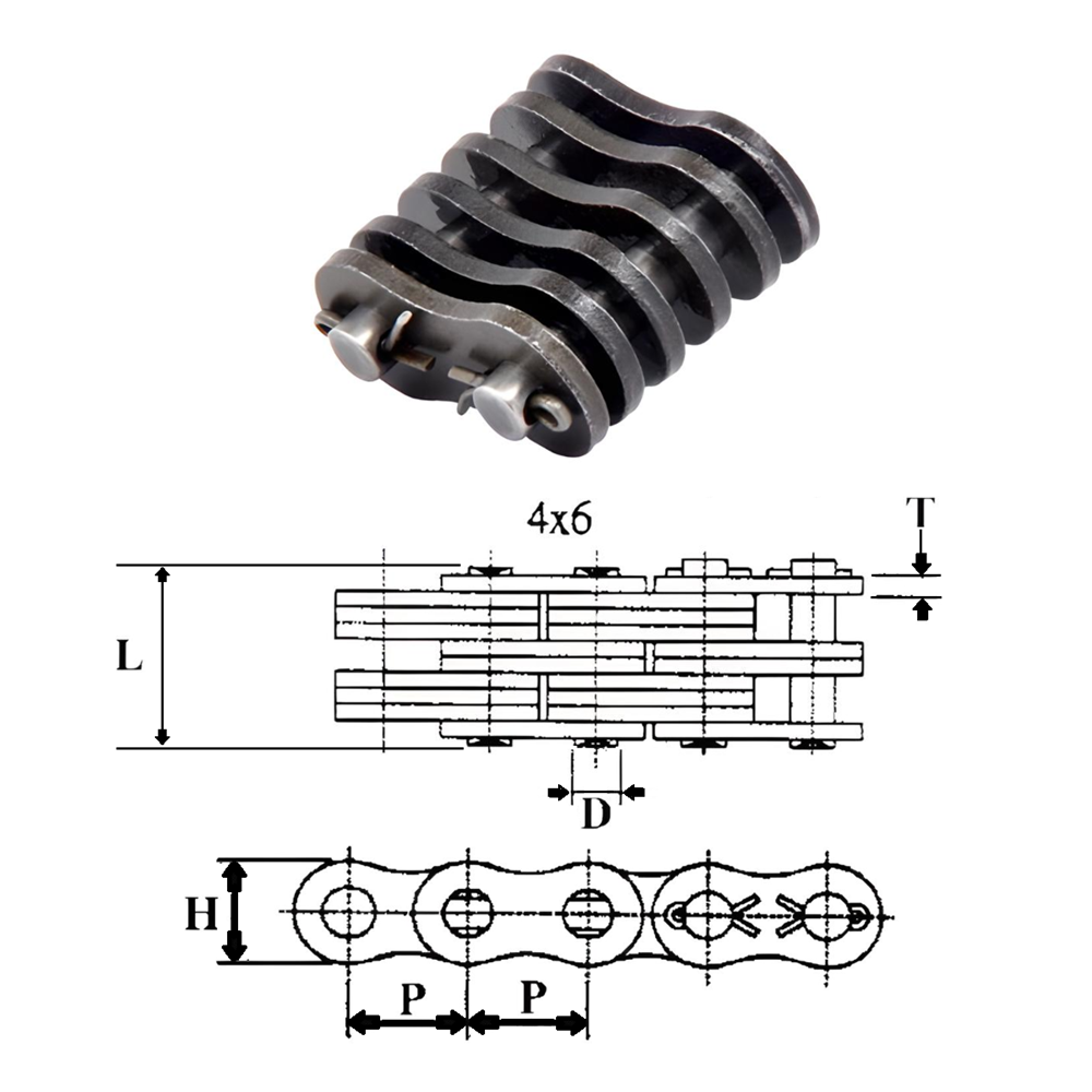 BL846 | Leaf Chain Link 4 x 6 Lacing 1" Pitch