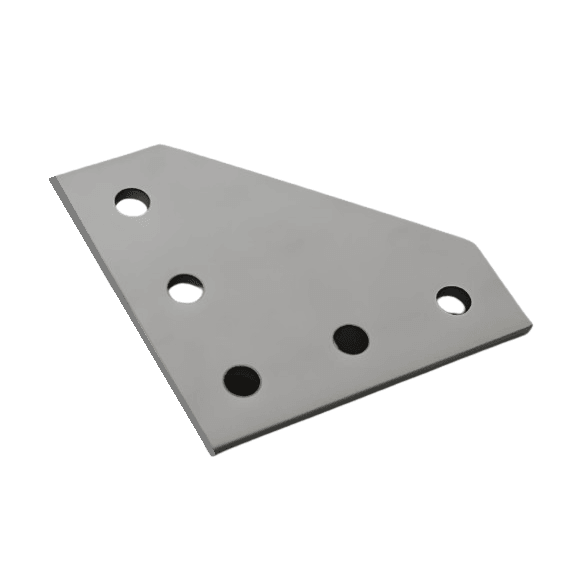 5 Hole 90° Joining Plate 3" x 3" x 3/16" | 10 Series Aluminum T-Slot - Forces Inc