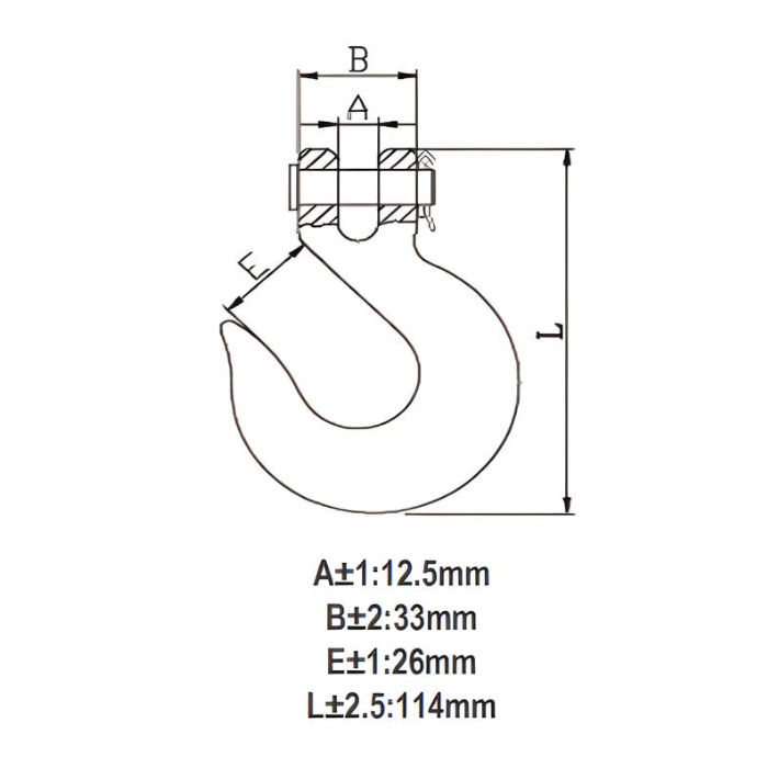 5/16" Clevis Slip Hook (3900 lbs) - Steel Blue