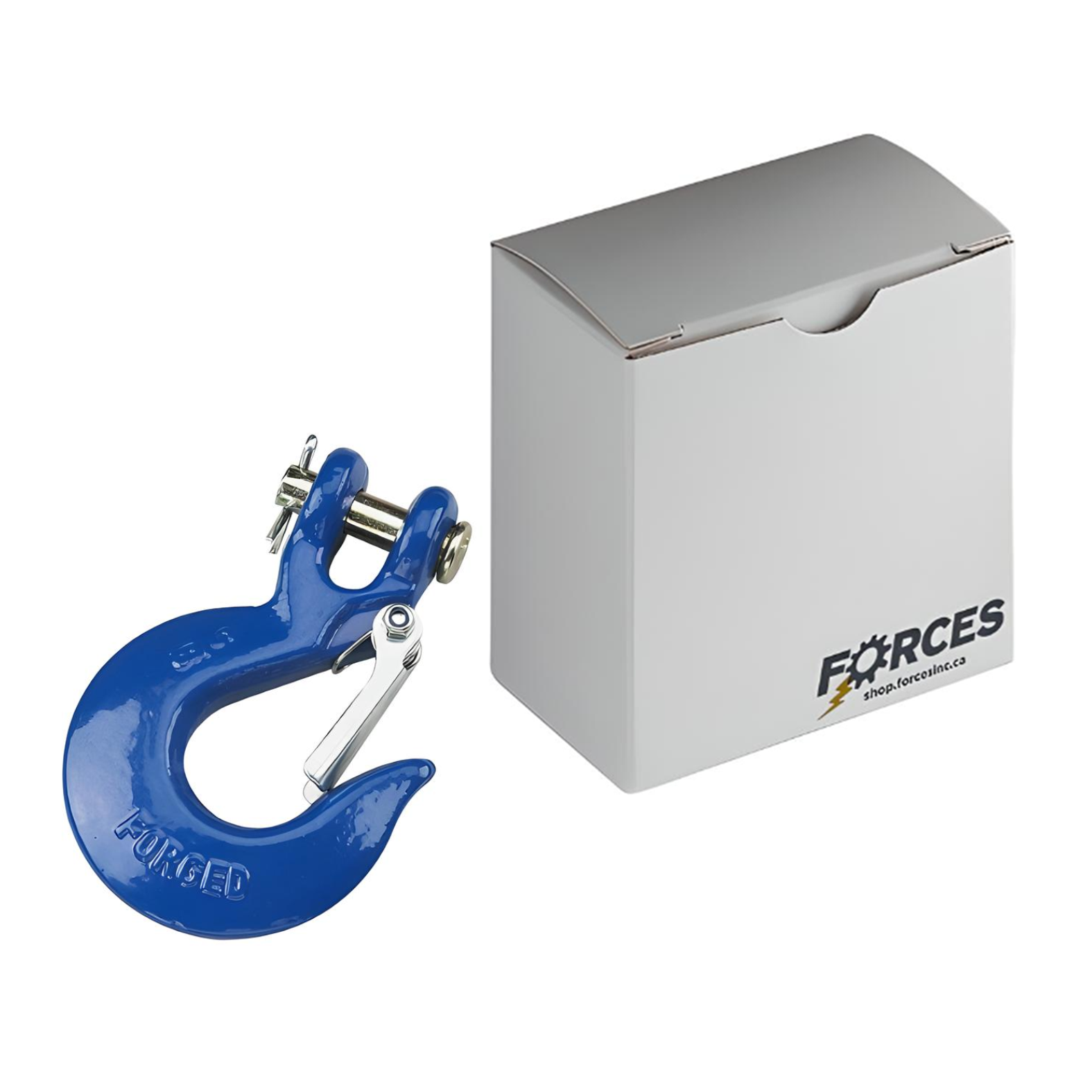 5/16" Clevis Slip Hook with Latch (3900 lbs) - Steel Blue