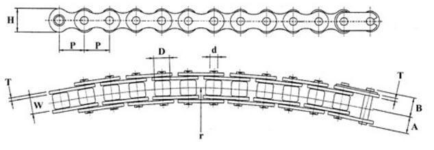 #50 Roller Chain Side Bow PLI Premium | 50-SB (10ft) - Forces Inc