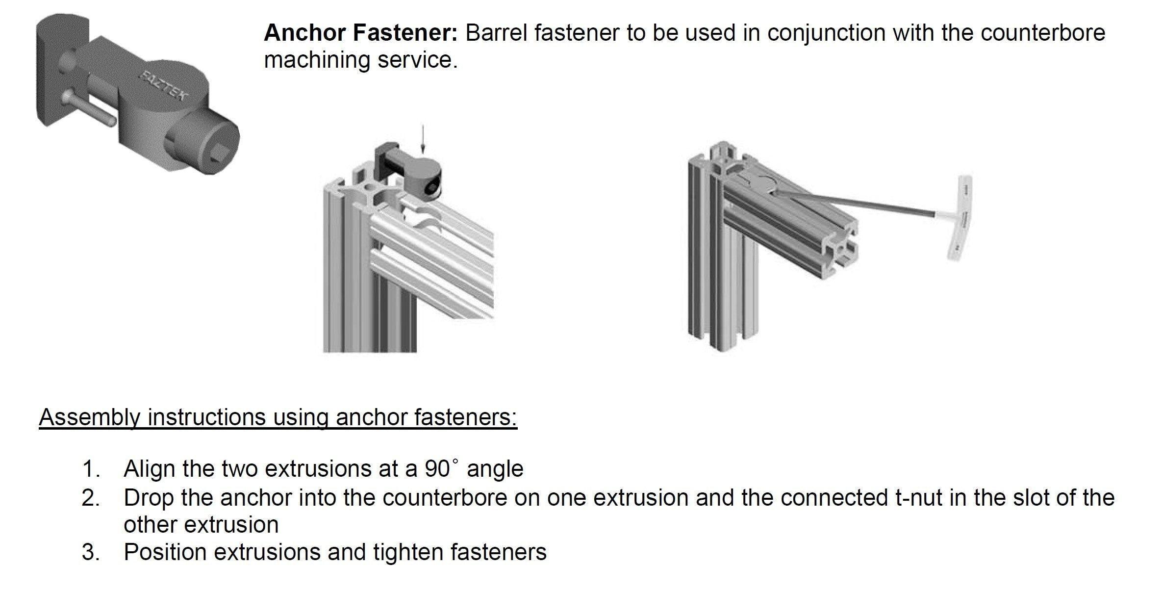 5/16-18 Single Anchor Fastener | 15 Series Aluminum Extrusion - Forces Inc